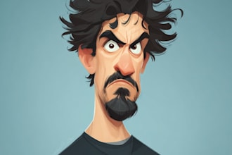 draw a funny caricature with my style