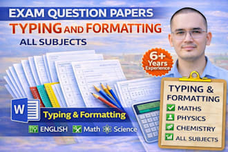type and format exam ready question papers in ms word