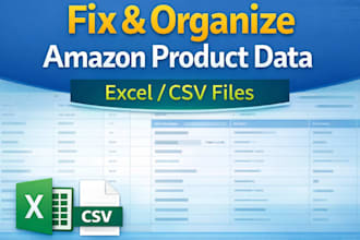 fix and organize amazon product data files