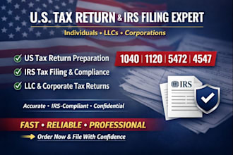 do us tax return, us tax filling, llc tax, 1120, 5472, 4547,1040 CPA