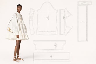 create garment sewing patterns with grading for multiple sizes