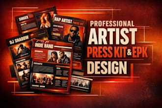design a professional artist epk , press kit and one sheet