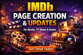 create and update your imdb page for movies, TV shows or actors