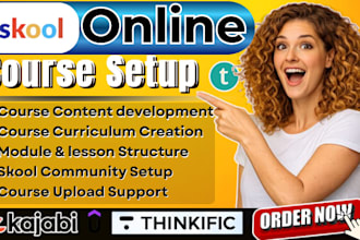do skool online course setup, course content development, module lesson