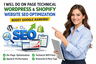 do on page technical wordpress shopify website seo optimization google ranking