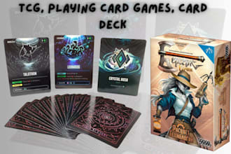 design custom tcg ccg card template, playing card deck, card mockup design ttrpg