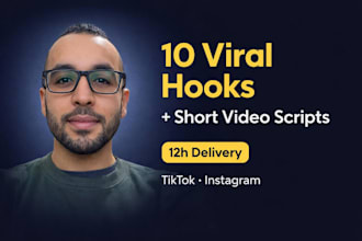 create short viral hooks and video scripts for tiktok and instagram