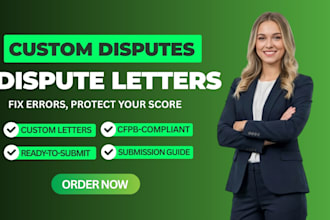 analyze your credit report, prepare legal dispute letters to correct errors