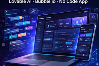 build lovable ai or bubble io web app mvp saas no code app