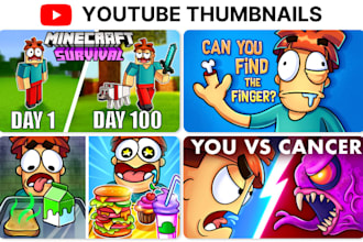 draw a custom cartoon youtube thumbnail