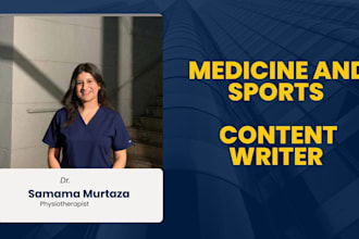write medical, fitness, sports and nutrition articles