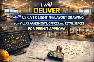 us ca tx lighting layout drawing for villas apartment, offices and retail spaces