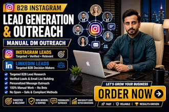 do  b2b lead generation and outreach on instagram tiktok youtube  linkedin