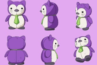 create plush reference sheet stuffed animal tech pack plush toy reference sheet