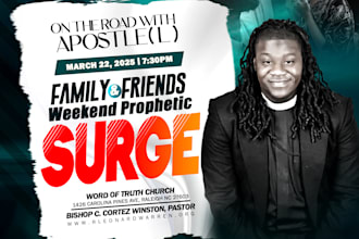 do church flyer design, event flyer or postcard within 8hrs