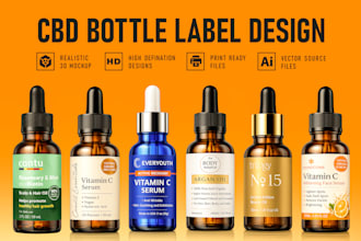 do hemp oil label, vial label, and cbd label design