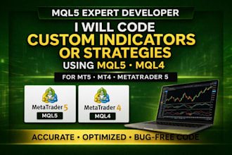 code custom indicat0rs or strategies using mql5, mql4 for mt5, mt4, metatrader 5