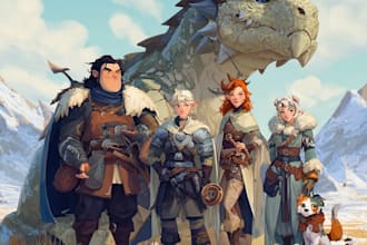 do dnd group party illustration