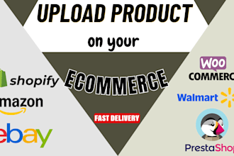 upload products on shopify, amazon, ebay and woocommerce