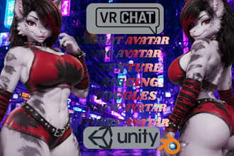 do custom vrchat avatar 3d modelling vr chat furry vrchat vrc character model
