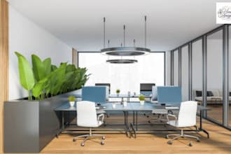 design a professional company logo and office background