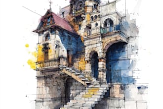 draw handmade watercolor portrait