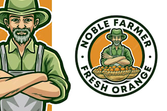do high quality farmer tractor mascot logo with t shirt design