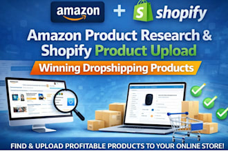 do winning product research and upload shopify products
