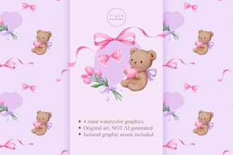 create a cute watercolor seamless pattern for your brand