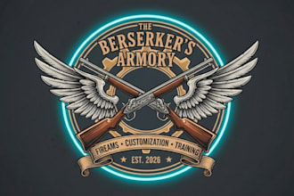 create creative and good looking gun shop logo design