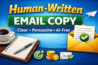 write human written sales and marketing email copy