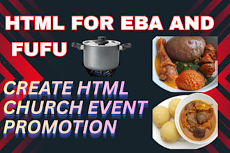 do html for fufu eba for your church event