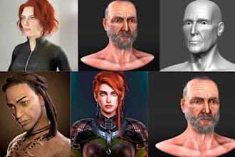sculpt 3d bust model 3d head 3d face 3d hair portrait 3d character for printing