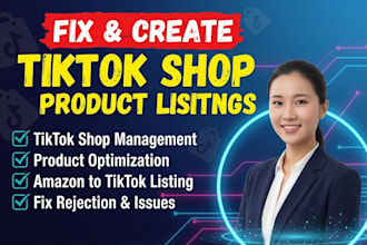 create optimize and fix tiktok shop product listings and errors