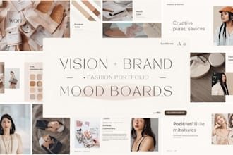 design vision driven brand, fashion, portfolio mood boards