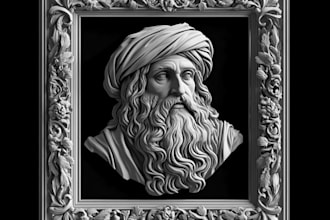 make 3d relief portait,custom relief sculpt for art display,cnc,3d wall art,stl
