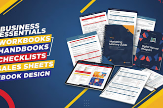 design workbooks, worksheet, handbooks, checklists and sales sheets,ebook design