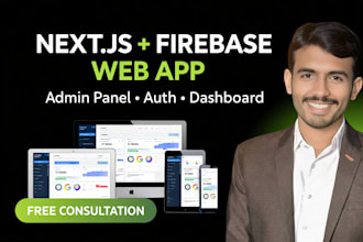 develop an modern admin dashboard firebase web app using next js