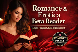 professionally beta read your romance or erotica with honest feedback