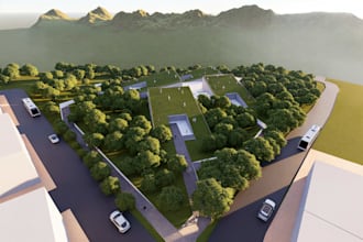 renders arquitectónicos realistas con postproducción