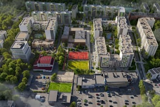 remodel apartment complex, real estate development, 3d architectural cgi render
