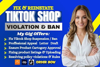 do tiktok shop violation reinstatement category approval appeal letter fix ban