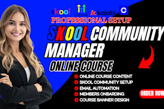 professionally build and manage your skool circle so kajabi community