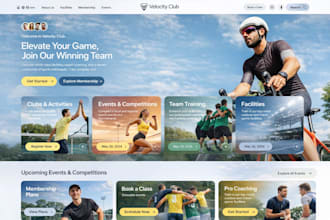 design sports website, clubs, teams, events and athletic website