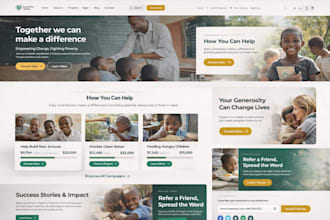 crowdfunding website design nonprofit, fundraising, ngo and  charity website