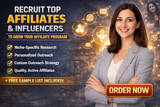 recruit affiliates and influencers for your program
