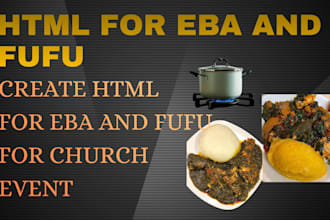 do html for fufu eba for your church event