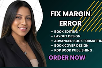 fix margin error, formatting ,children book, layout setting for amazon kdp