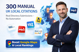 grow 300 manual local citations, UK directory submission for local business SEO