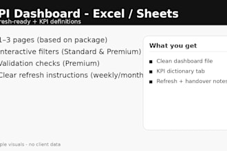 build a KPI dashboard in excel or google sheets